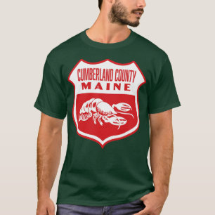 berland County Maine Retro  Shield White T-Shirt