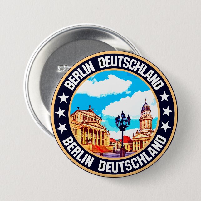 Berlin                                             7.5 cm round badge (Front & Back)