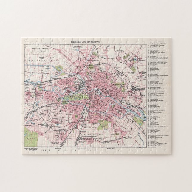Berlin and Environs Antique Map Jigsaw Puzzle (Horizontal)