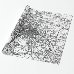 Berlin and Surrounding Areas Map(1911) Wrapping Paper