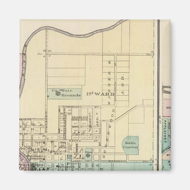 Berlin and Village of Plymouth Magnet (Front)