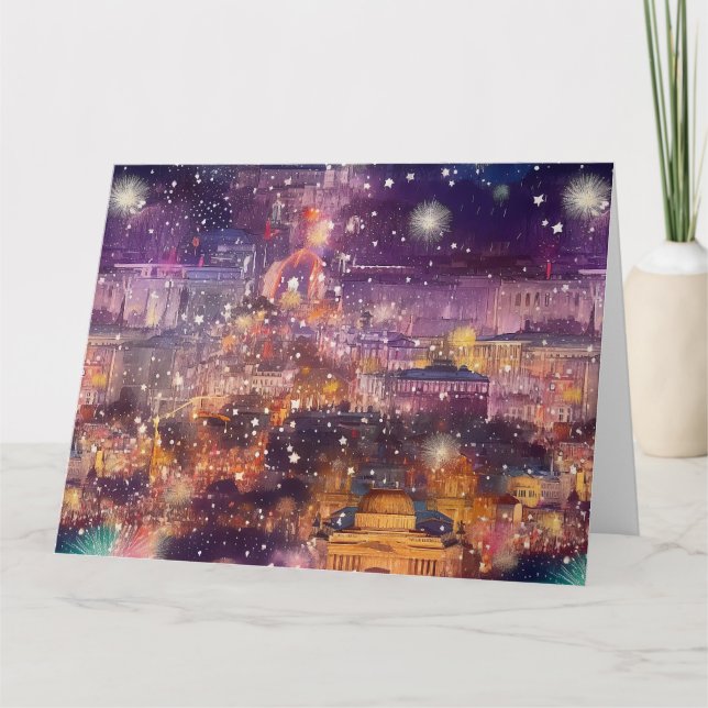 Berlin at Christmas & New Year's in Watercolors Card (Front)