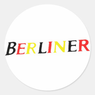 Berlin,Berliner, Germany in Colours of Flag Classic Round Sticker