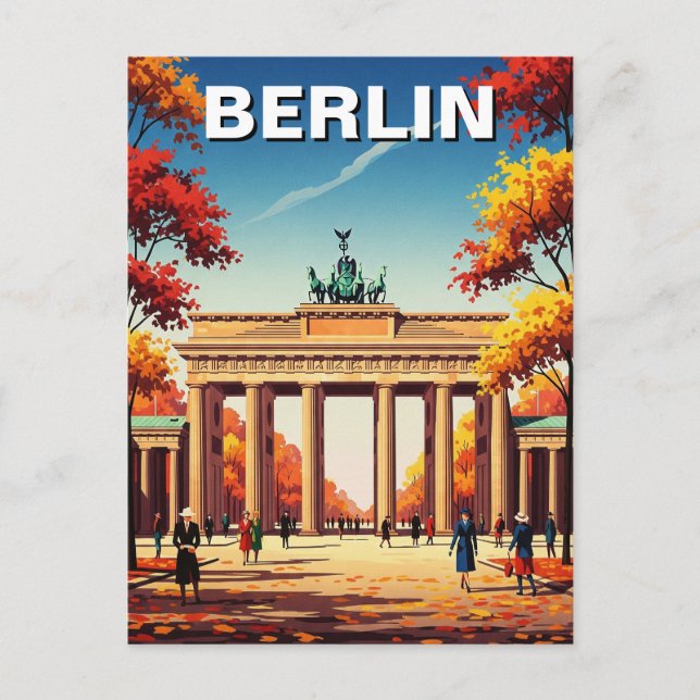 Berlin Brandenburg Gate Germany Travel Postcard (Front)