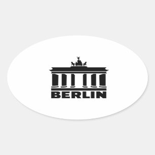 Berlin Brandenburg gate Oval Sticker