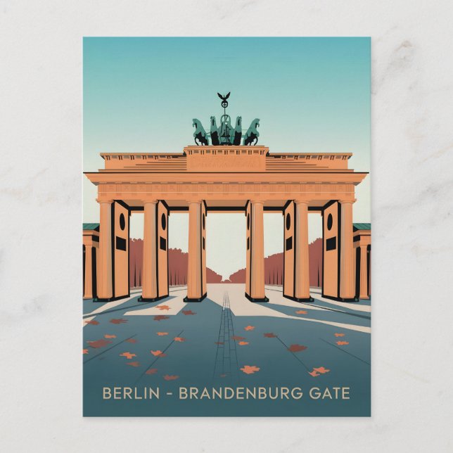 Berlin Brandenburg Gate vintage Postcard (Front)