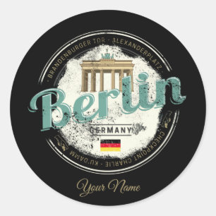 Berlin Capital Vintage City Germany souvenir Classic Round Sticker