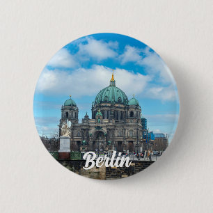 Berlin Cathedral and TV tower in Berlin, Germany 6 Cm Round Badge