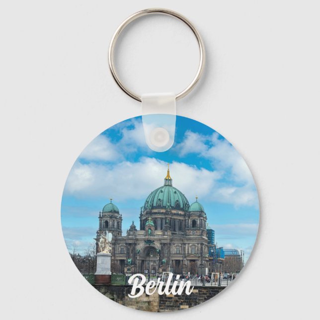 Berlin Cathedral and TV tower in Berlin, Germany Key Ring (Front)