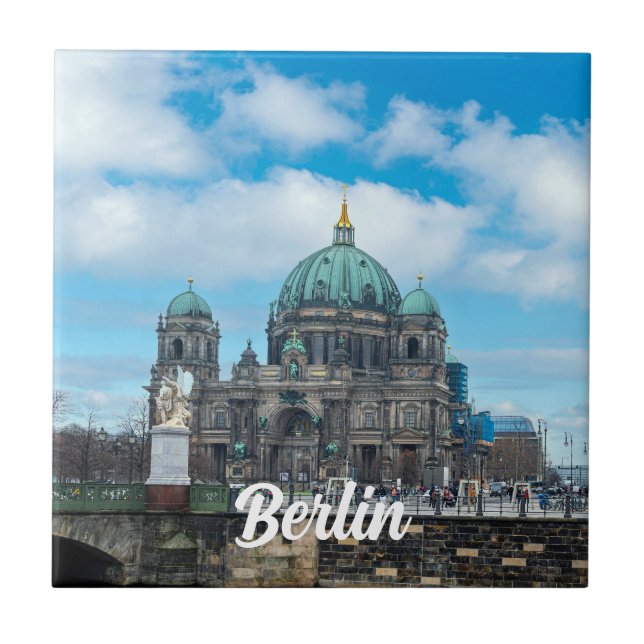 Berlin Cathedral and TV tower in Berlin, Germany Tile (Front)