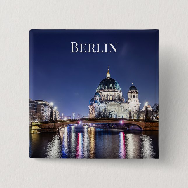Berlin Cathedral in Berlin, Germany 15 Cm Square Badge (Front)