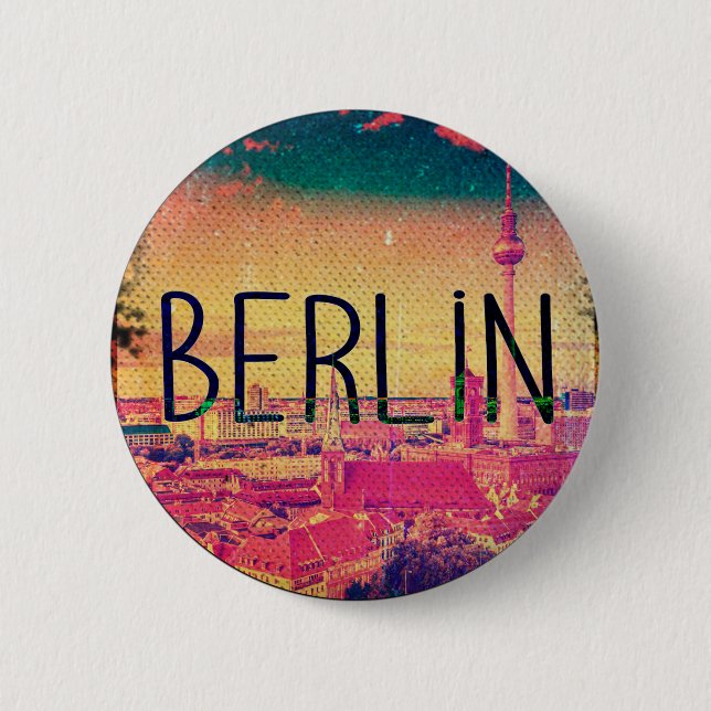 Berlin, circle 6 cm round badge (Front)