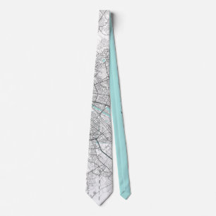 Berlin City Map, Black, White and Blue Tie