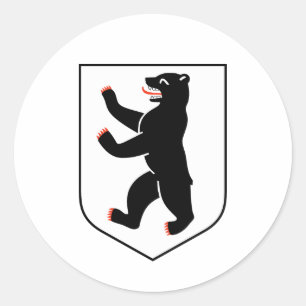 Berlin city symbol germany flag bear emblem classic round sticker