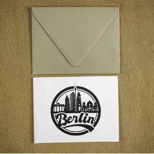 Berlin City Vintage Round Logo Travel Postcard