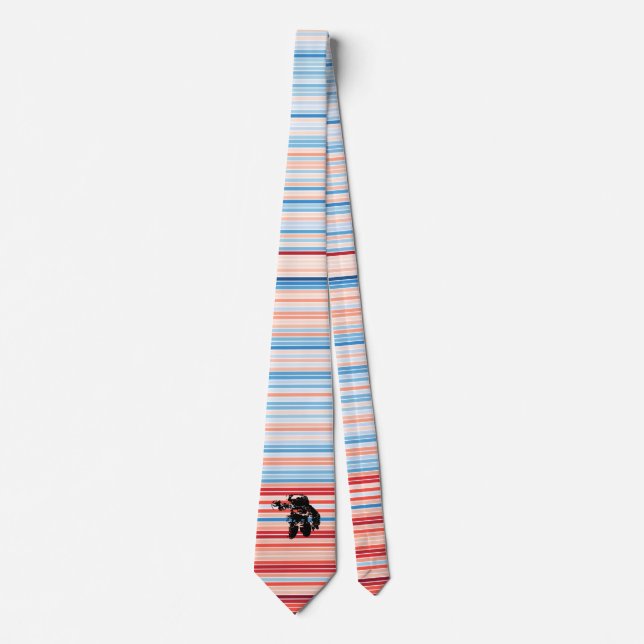Berlin Clima Stripes Astronaut Cosmonaut 1918-2018 Tie (Front)