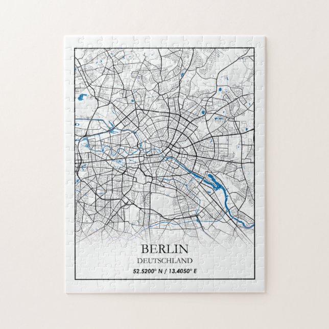Berlin Deutschland Germany City Map Coordinates Jigsaw Puzzle (Vertical)