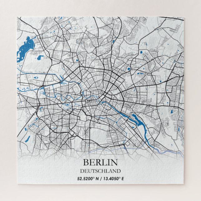 Berlin Deutschland Germany City Map Coordinates Jigsaw Puzzle (Vertical)
