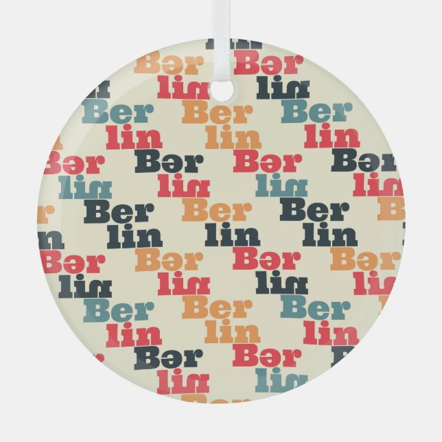 Berlin Digital Creative, Print Pattern. Glass Tree Decoration (Front)