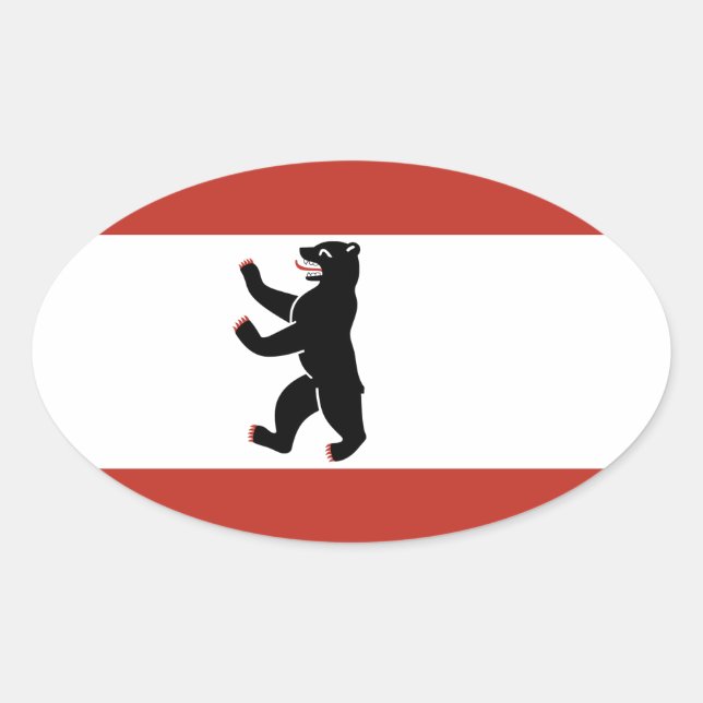 Berlin flag oval sticker (Front)