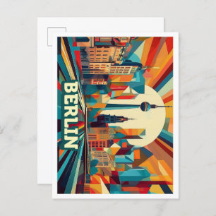 Berlin Germany artistic colourful Postcard