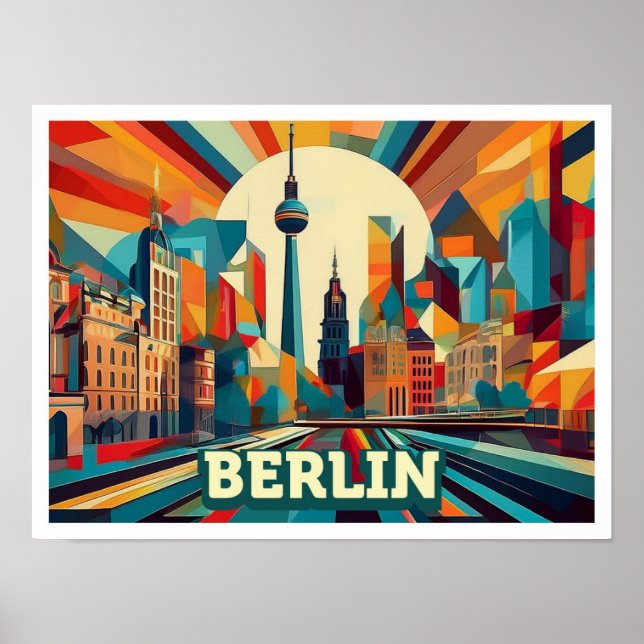 Berlin Germany artistic colourful Poster (Front)