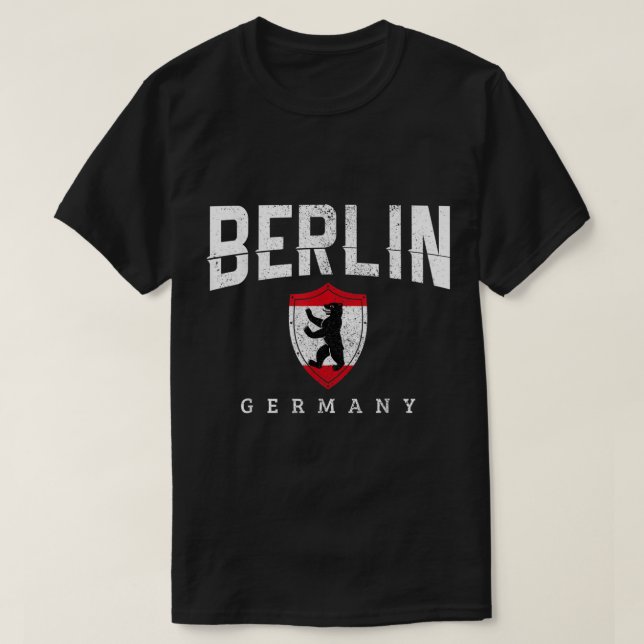 Berlin Germany Bear Flag Souvenir Travel German Gi T-Shirt (Design Front)