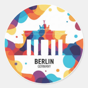 Berlin Germany Brandenburg Gate abstract Travel Classic Round Sticker