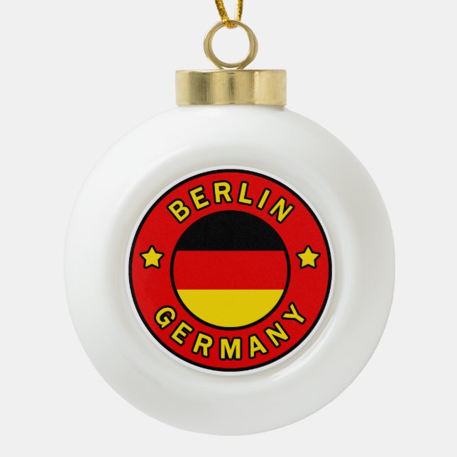 Berlin Germany Ceramic Ball Christmas Ornament (Front)