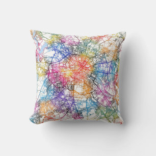 Berlin Germany City Map Cushion