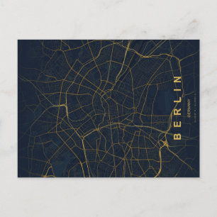 Berlin Germany City Map Minimal Design Postcard