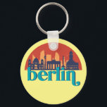 Berlin Germany City Skyline Retro Cityscape Art Key Ring<br><div class="desc">Vintage and retro city design with beautiful skyline, tourist attraction and cityscape art. Cool skyscraper and building silhouette illustration merchandise for tourist and traveller. Perfect as souvenir to bring back home when travelling around the world. Save the memory of your travel and vacation with family and friends. Background colour can...</div>