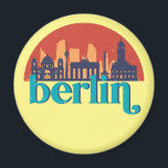 Berlin Germany City Skyline Retro Cityscape Art Magnet<br><div class="desc">Vintage and retro city design with beautiful skyline, tourist attraction and cityscape art. Cool skyscraper and building silhouette illustration merchandise for tourist and traveller. Perfect as souvenir to bring back home when travelling all around the world. Save the memory of your travel and vacation with family and friends. Background colour...</div>