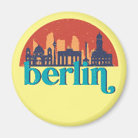 Berlin Germany City Skyline Retro Cityscape Art