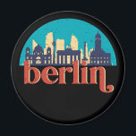 Berlin Germany City Skyline Vintage Cityscape Magnet<br><div class="desc">Vintage and retro city design with beautiful skyline, tourist attraction and cityscape art. Cool skyscraper and building silhouette illustration merchandise for tourist and traveller. Perfect as souvenir to bring back home when travelling all around the world. Save the memory of your travel and vacation with family and friends. Background colour...</div>