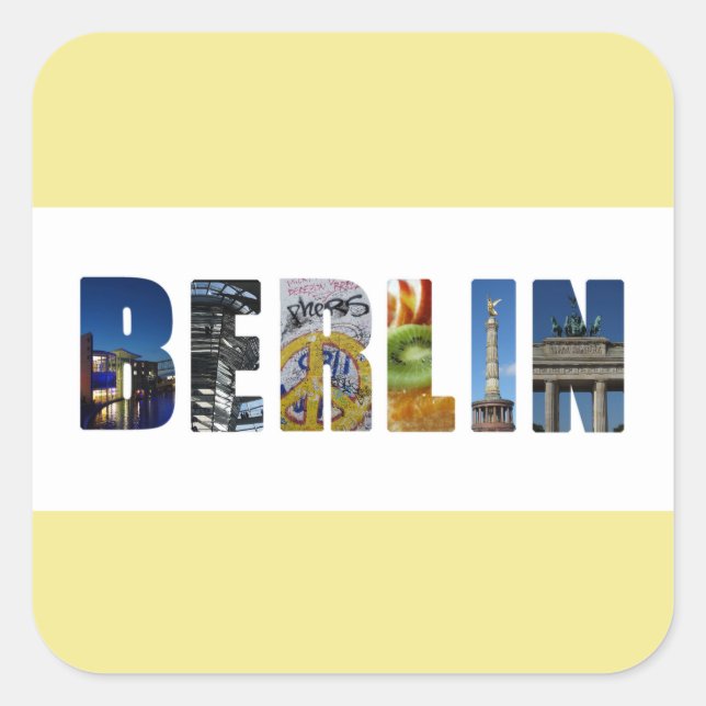 Berlin Germany City Travel Photos Square Sticker (Front)