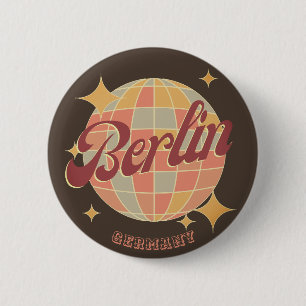 Berlin Germany Disco ball Retro Vintage 6 Cm Round Badge