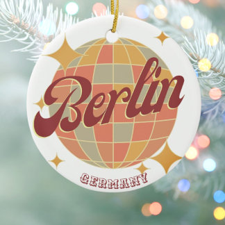 Berlin Germany Disco ball Retro Vintage Ceramic Tree Decoration
