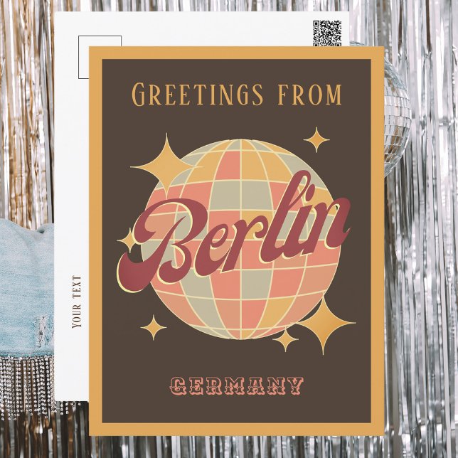 Berlin Germany Disco ball Retro Vintage Postcard (Creator Uploaded)