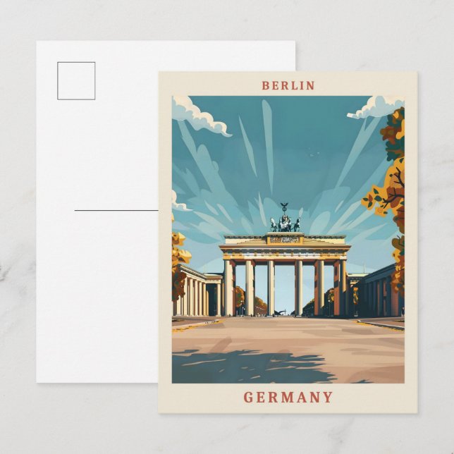 Berlin Germany Elegant Vintage Travel Postcard (Front/Back)