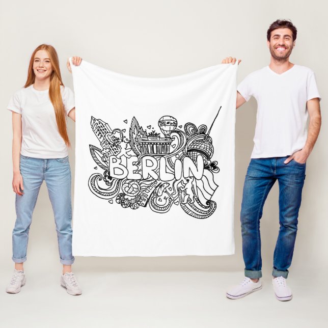 Berlin Germany Landmark Souvenir Fleece Blanket (In Situ)