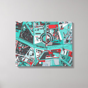 Berlin, Germany Map Canvas Print