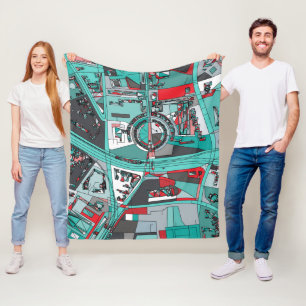 Berlin, Germany Map Fleece Blanket