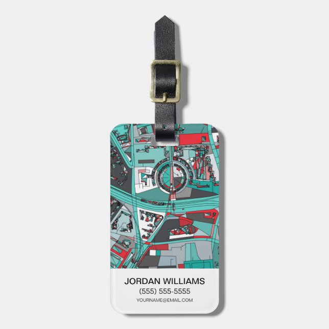Berlin, Germany Map Luggage Tag (Front Vertical)