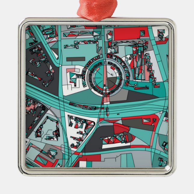 Berlin, Germany Map Metal Tree Decoration (Front)