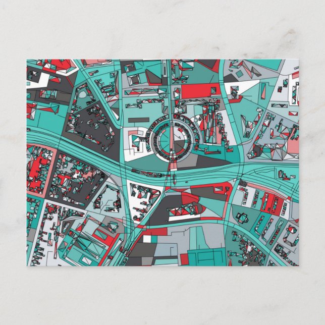 Berlin, Germany Map Postcard (Front)