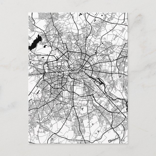 Berlin Germany Map Postcard (Front)