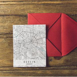 Berlin Germany Map Postcard