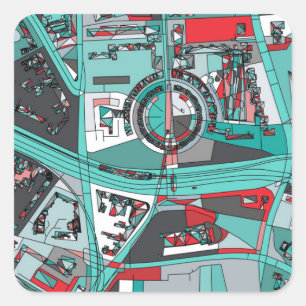 Berlin, Germany Map Square Sticker