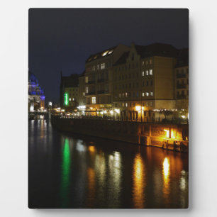 Berlin Germany Night Spree Deutschland Nacht Plaque